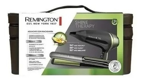 Set Planchita De Pelo + Secador De Pelo Remington Shine Ther