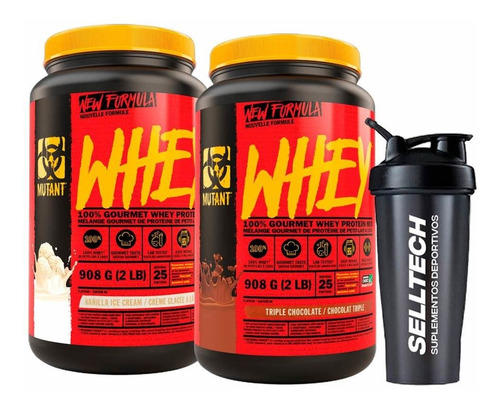 Mutant Whey 2lb Vainilla+mutant Whey 2 Lb Chocolate+shaker