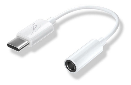 Cable Adaptador De Audio De Entrada Tipo C A Salida 3.5mm Blanco