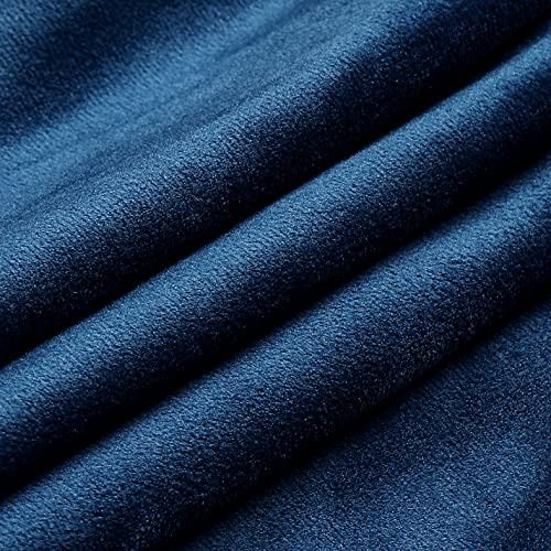 Juego De 2 Fundas De Almohada Terciopelo 22x22 Azul Oscuro.