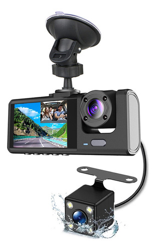 Cámara Dash Camera 1080p+720p+480p Grabando Vídeo