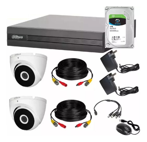 Kit Seguridad Dahua Dvr 4 Canales Full Hd 1080 + Domos Metalicos