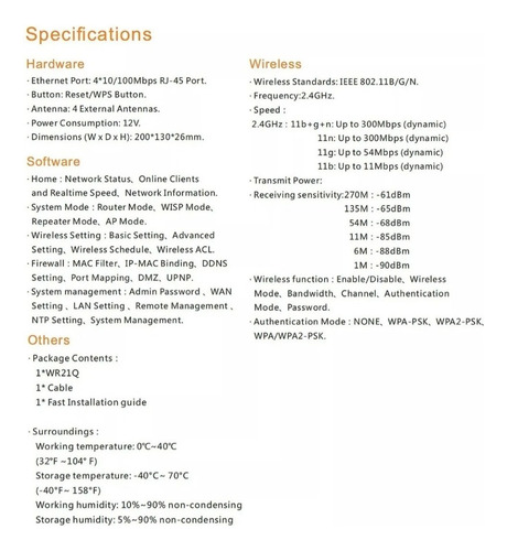 Router Wifi Pix Link Repetidor Modem Alta Potencia 300mbps