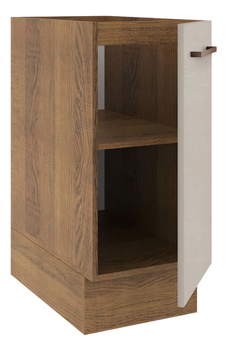 Gabinete Bajo Cocina Madesa Agata 60cm 1 Puerta Sin Encimera Color Marrón/Crema