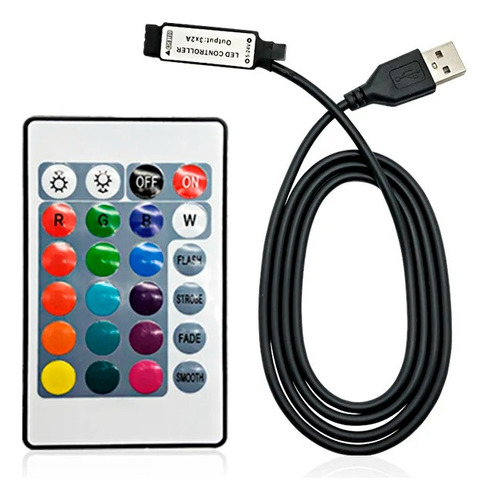 Control Infrarrojo De 24 Teclas Para Tira Led Rgb