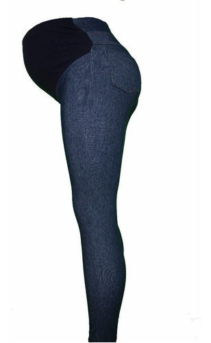 Imagen 2 de 2 de Mayón Leggins Algodón Imitación Mezclilla Ropa Maternidad