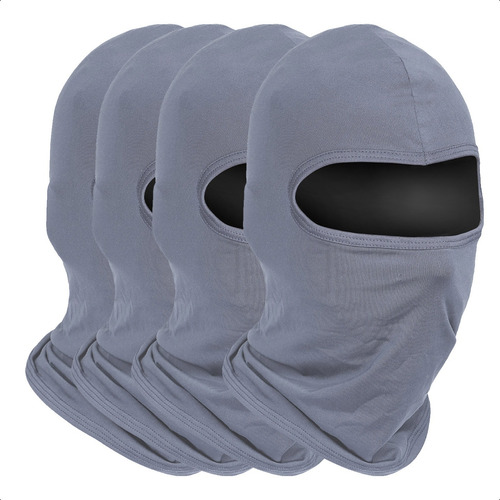 Kit 10 Balaclava Proteção Solar Uv50+ Touca Ninja Motoqueiro Cinza-escuro Único