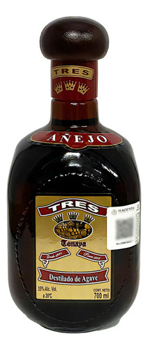 Destilado De Agave Tres Añejo 700 Ml