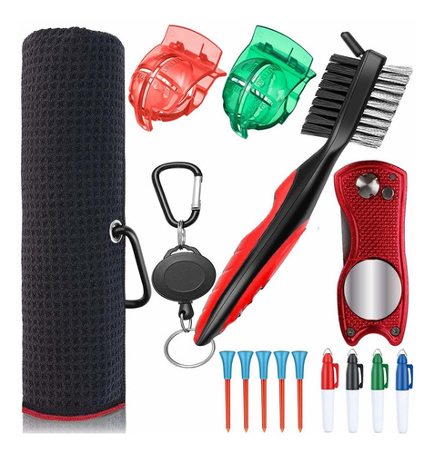 Kit Limpieza Golf 14 1 Accesorio Pelota Toalla Cepillo Club