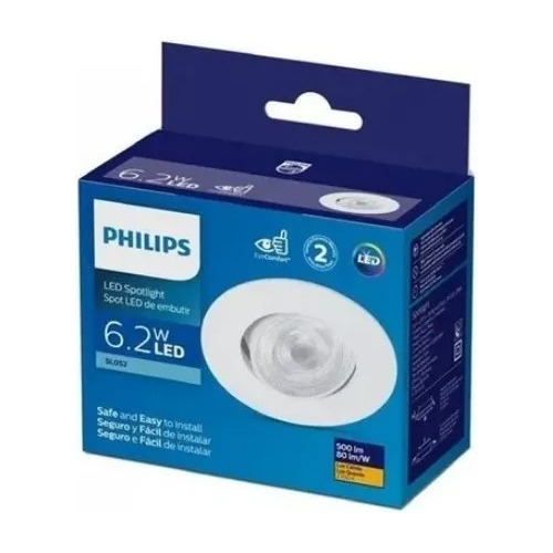 Pack X 6 Spot De Embutir Led Cob 6.2w Philips 550lm