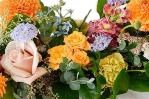 Arreglo Artificial Floral Mixto En Jardinera