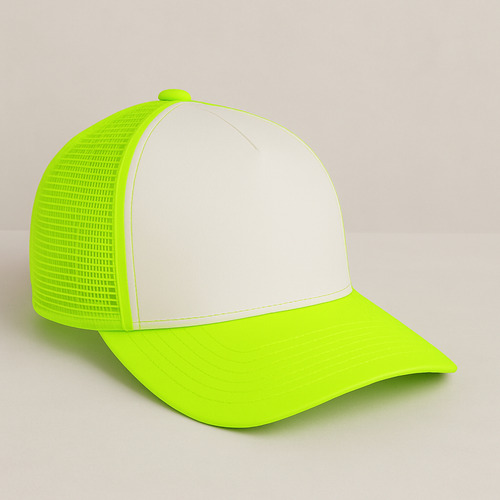 5gorras Para Niño Tipo Trucker Camionero Verde Fosforescente Verde Limón Unisex