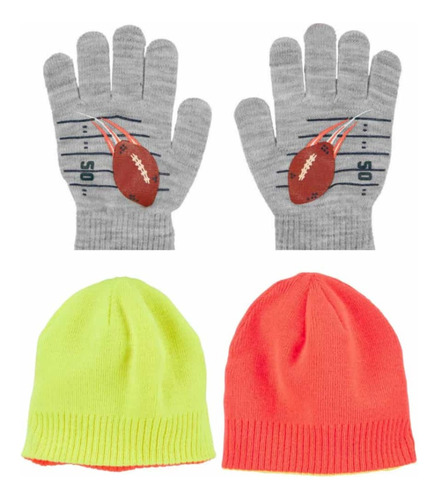 Carter´s Set 1 Gorro Reversible + 1 Par De Guantes Gris