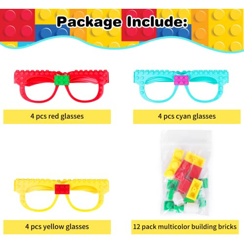 12 Uds. Ladrillos De Construcción Diy, Gafas, Juegos D...