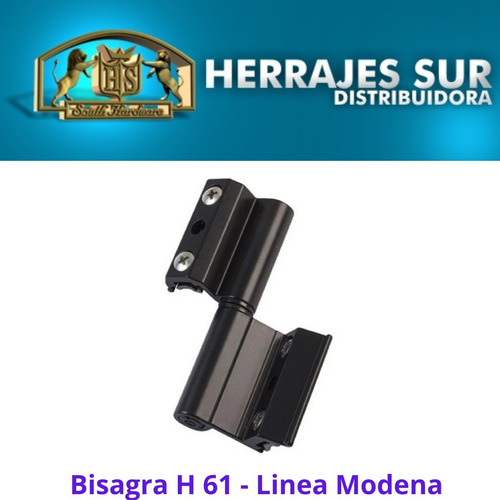 Imagen 4 de 8 de Bisagra H61 Para Ventana De Aluminio Módena Negra X Unid