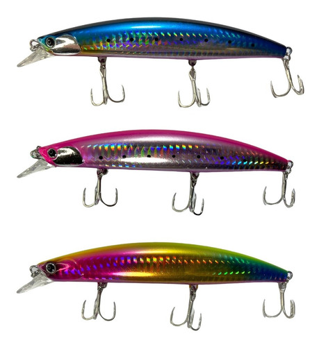 Pack 3 Señuelos De Pesca Pokee 23 Gramos 125 Mm Floating