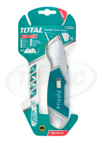 Cuchillo Cartonero Retráctil 61mm X 19mm + 6 Hojas Total