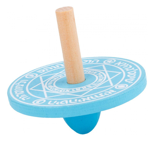 2 La Madera Giratoria Juega La Superficie Lisa Pintada Azul