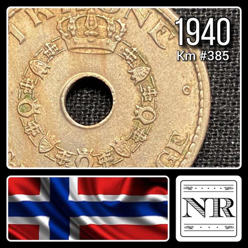 Noruega - 1 Krone - Año 1940 - Km #385 - Forma Anular