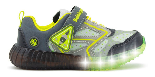 Tenis Luces Niño Bubble Gummers Velcro Police Negro 14-20