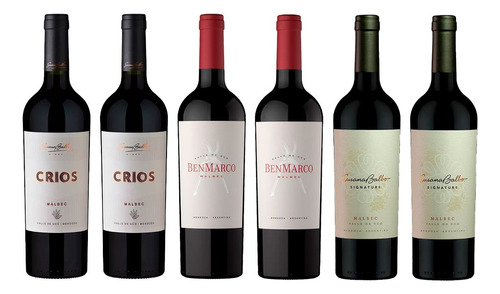 Vinos Tintos Mix Susana Balbo Malbec X4 + 2 Regalo