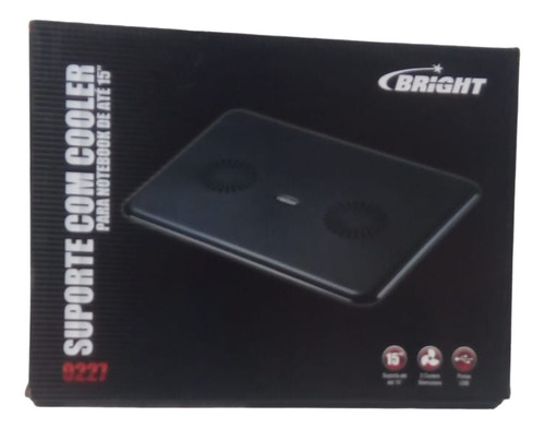 Suporte Para Notebook Bright Com 2 Coolers Usb 0227 Preto