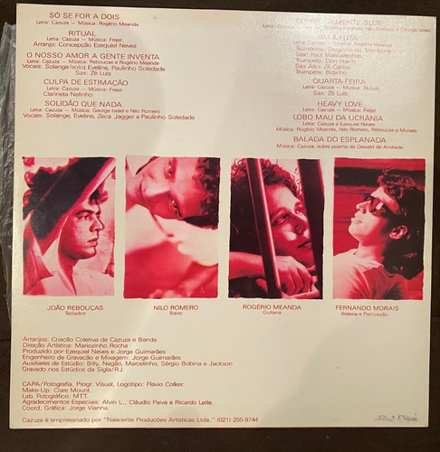 Lp Cazuza / Só Se For A Dois / Ano 1987 / Com Encarte