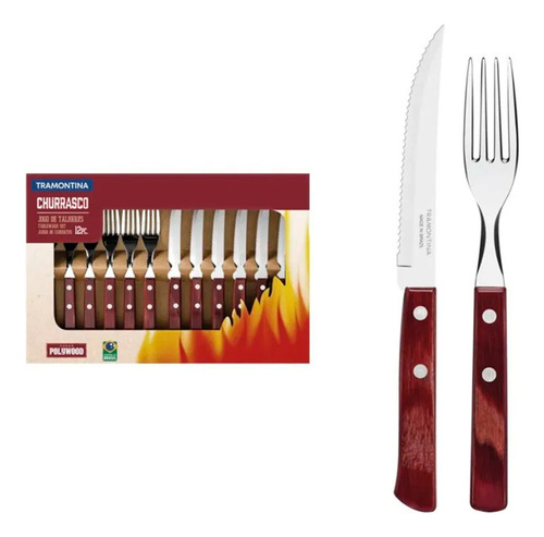 Juego De Cubiertos Para Asado 12 Unidades Tramontina