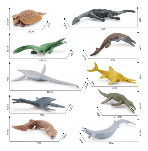 10x Modelo De Animal Marino Suministros Antiguos Estatuas