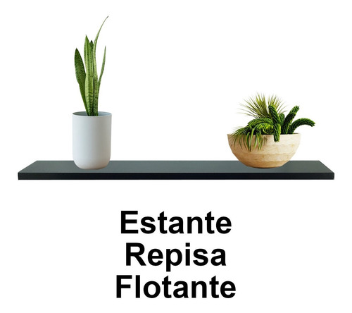 Imagen 5 de 7 de Estante Repisa Flotante 60x10x1,5cm Invisible Flotante Negra