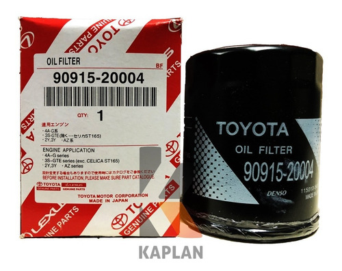Filtro Aceite 20004 Camry 4 Runner Fj Fortuner Hilux. Tienda