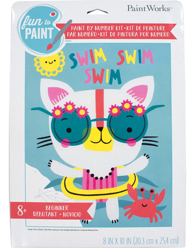 Kit Pintura Numero Para Gato Natacion Niño Adulto Proyecto 8