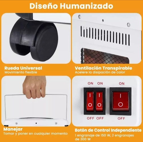 Estufa Calefactor Halógeno 360° A 2000w