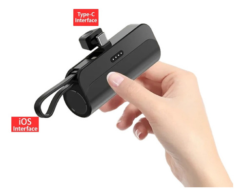 Mini Power Bank 5000mah Compatible Usb-c Y Lightning