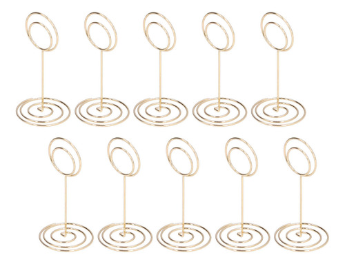 Photo Holder 10pcs Table Number Round Base Electroplating