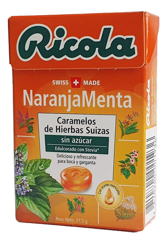 Caramelo Ricola Naranja Menta Sin Azucar X 27.5g