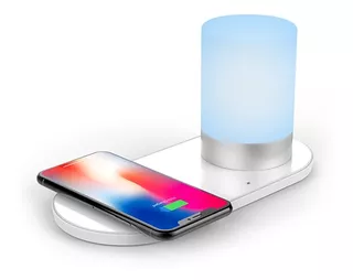 Cargador Inalámbrico Con Luz Led Rgb Q1 Para iPhone Samsung