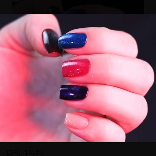 Imagem 10 de 10 de Impala Kit C/05 Esmaltes Coleção Cat Eye Imã Stranger Things