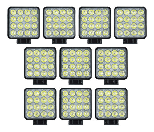 Kit 10 Farol De Milha 48w 16 Led Bivolt Uso Universal 6500k