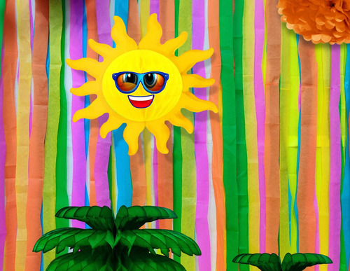Decoración Papel Picado Sol Grande 10 Piezas