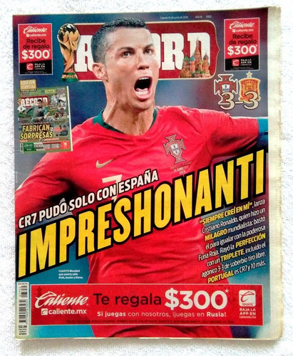 Periódicos Del Mundial De Fútbol Rusia 2018 ** Récord ** (Usado)