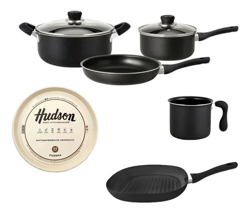 Set Hudson Antiadherente Pizzera, Bífera, Jarro 8pz 