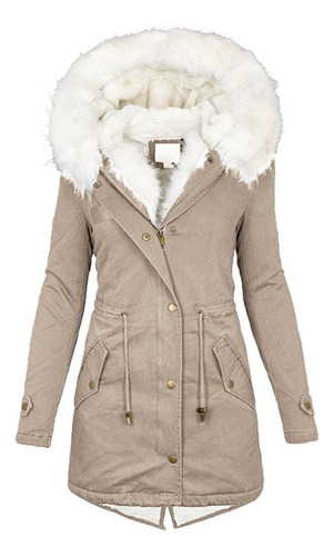 Chaqueta Acolchada De Lana Parka De Peluche Femenina