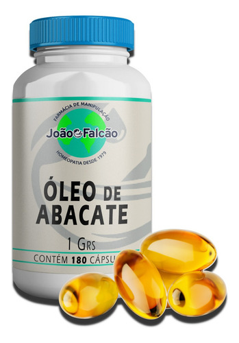 Óleo De Abacate 1grs - 180 Cápsulas Oleosas Sabor Sem Sabor