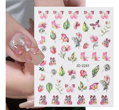 Flores Pegatinas De Uñas, Calcomanías De Uñas De Flores 3d A