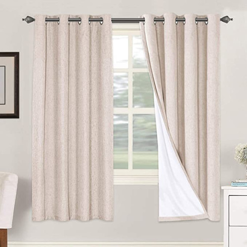 Cortinas Linen Blackout 72 Pulgadas De Largo 100% Absolutam