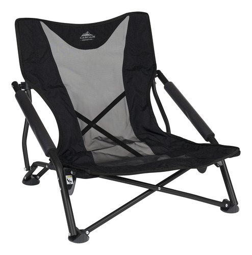 Silla Plegable Camping Acero Aluminio 113kg Low Profile Negro