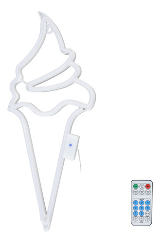 Letrero Led Con Forma De Helado Y Luz De Neón Con Mando A Di
