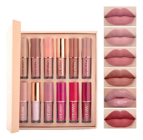 Set 12 Labiales Gloss Juego De Labiales Liquido Mate