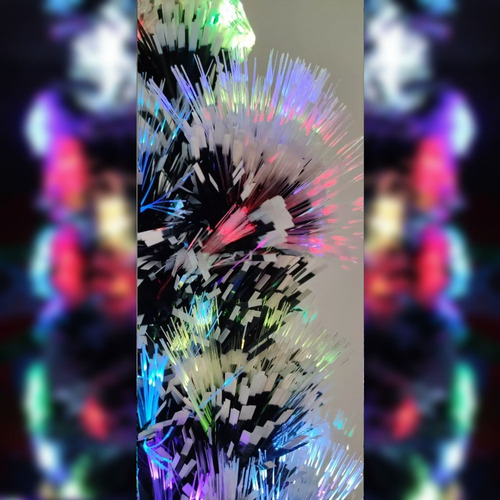 Árbol De Navidad Led De Fibra Óptica 1.50 Metros De Nieve Co